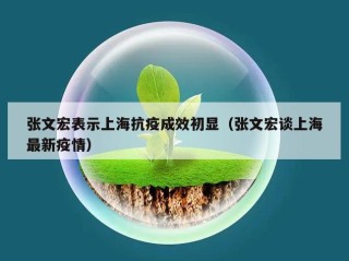 张文宏表示上海抗疫成效初显（张文宏谈上海最新疫情）