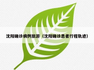 沈阳确诊病例旅游（沈阳确诊患者行程轨迹）